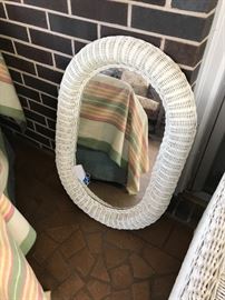 Wicker mirror