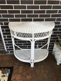 Wicker Demi-lune table