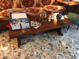 Wooden planked coffee table