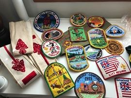 Vintage Boy Scout items, patches, scarves, etc.