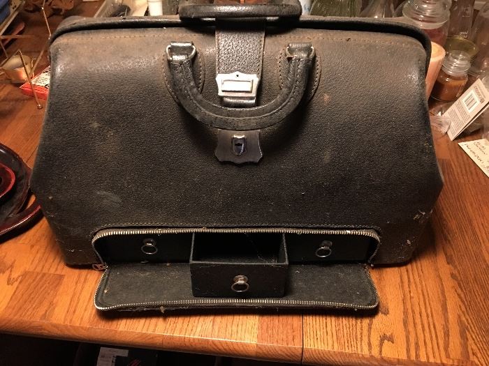 Leather doctor’s bag.