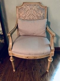 There are 2 of these accent arm chairs (even though there are 3 pictures - one pic just shows the side view)