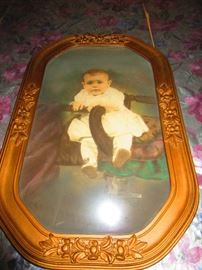 Antique hand-colored portrait of a child