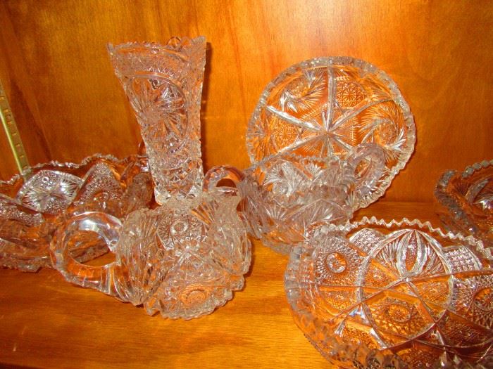 Group of vintage and antique cut crystal
