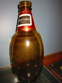 Large glass Black label advertising bottle