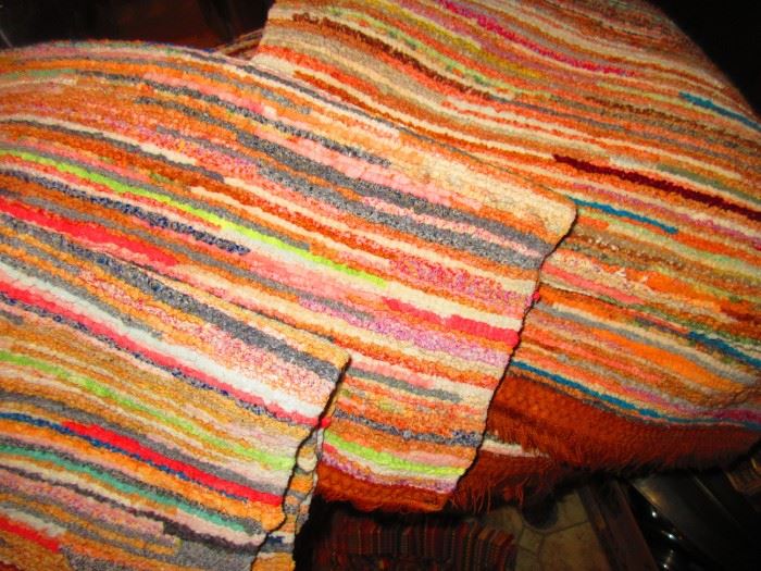 Hand-woven rag rugs and runners