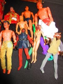 Vintage action figures, planet of the apes, Michael Jackson, The lone ranger, Moore