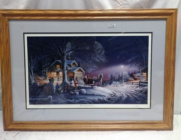 "Winter Wonderland" by Terry Redlin. #18130/29509 framed print        https://ctbids.com/#!/description/share/81973