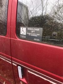 Ford Van with wheel chair lift