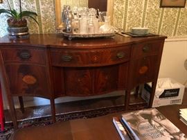 1940 mahogany Biggs inlaid sideboard