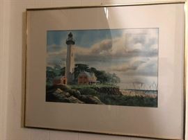 Watercolor St. Simons lighthouse