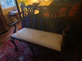 1890 sweetheart bench, Chippendale Style 