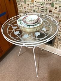 vintage white wrought iron