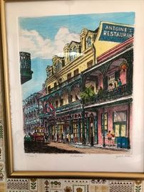 signed New Orleans streetscape print