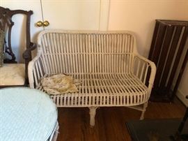 wicker loveseat vintage