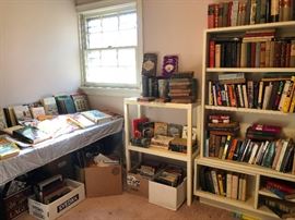 vintage and antique books -- Evelyn Waugh, Shakespeare anthologies, William Falkner, etc