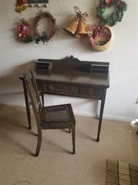 Antique small writing desk and chair 