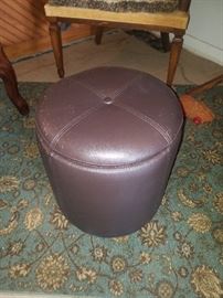 Pleather storage ottoman