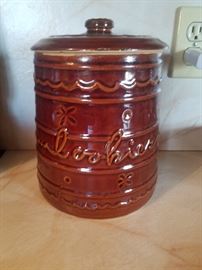 Antique Mer-Crest oven proof stoneware Cookie Jar