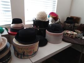 Vintage hats and hat boxes