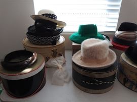 Vintage hats and hat boxes