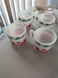 Vintage Tom & Jerry milk glass mugs