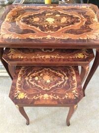 Hand Carved Nesting Tables
