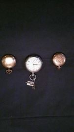 Railroad and gold plated pocket watches
