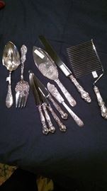 Assorted sterling serving pieces