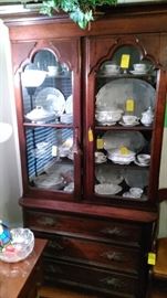 Victorian china hutch/chest with china