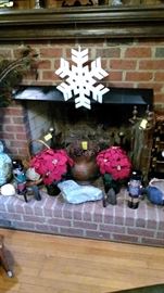 Fireplace and Christmas items 