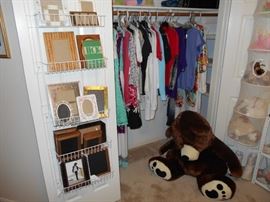 Large teddy bear...lady's clothing