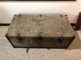 Antique WWII Seattle Luggage Corp Foot Locker
