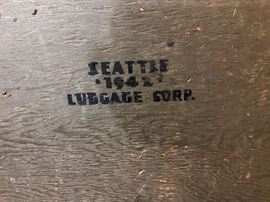 Antique WWII Seattle Luggage Corp Foot Locker