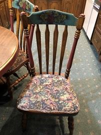 Hand Painted Round Kitchen Table and Chairs