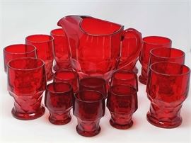 ruby glass by Fostoria nd viking