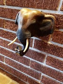 	Carved Elephant Wall Figure