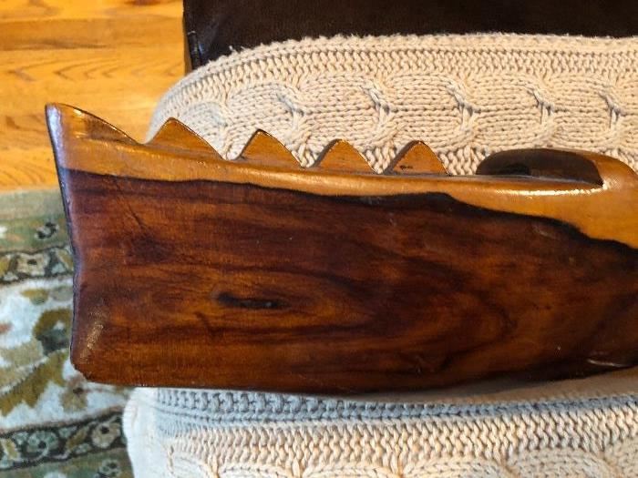 Vintage hand carved canoe