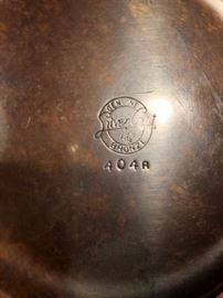 Vintage Silver Crest decorated bronze coaster holder 