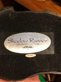 1994 Shadow Runner Gorham bronze wolf statue