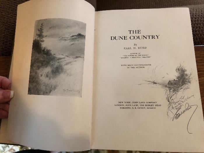 The Dune Country by Earl H Reed, signed and original sketch