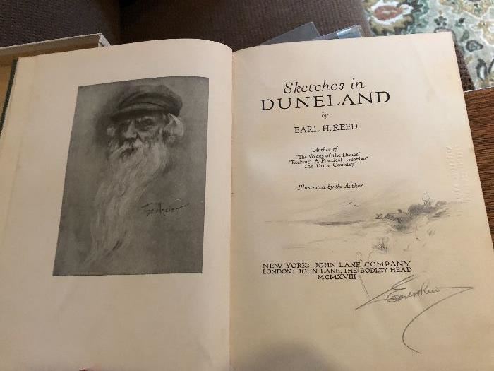 Sketches in Duneland by Earl H Reed, authographed