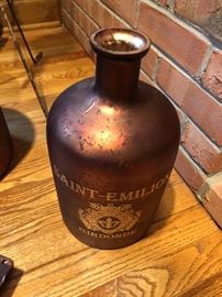 Large copper mercury glass bottle, Saint Emilion Girdonde