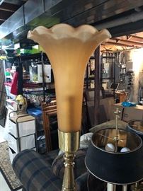 Vintage torchere tulip lamp