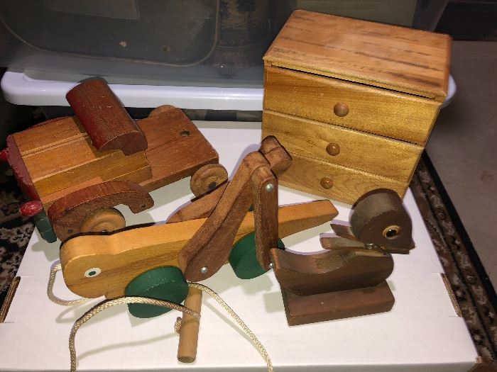 Misc. wooden vintage toys