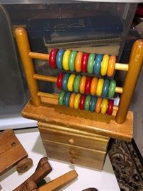 Vintage wooden toy abacus, Jaymar Co