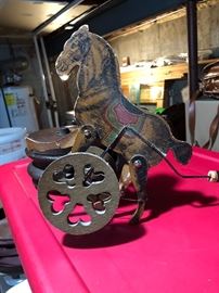 Vintage horse pull/push toy
