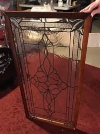 Vintage framed leaded glass, 2 pieces available