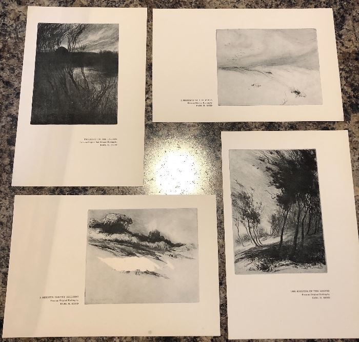 Earl H Reed, prints from original soft ground etchings