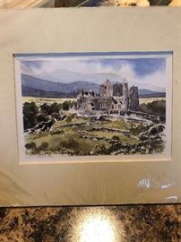 Martin Goode British watercolor, Rock of Cashel